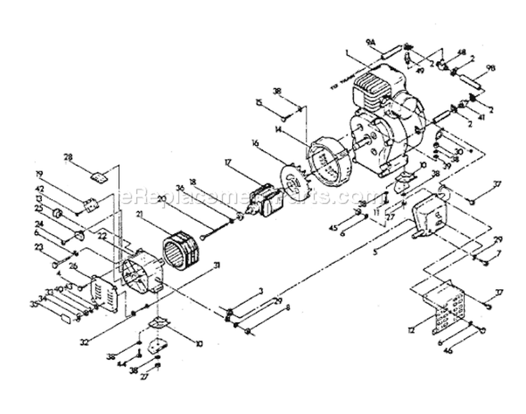 Page A Diagram and Parts List for 8966-1  Briggs and Stratton Generator